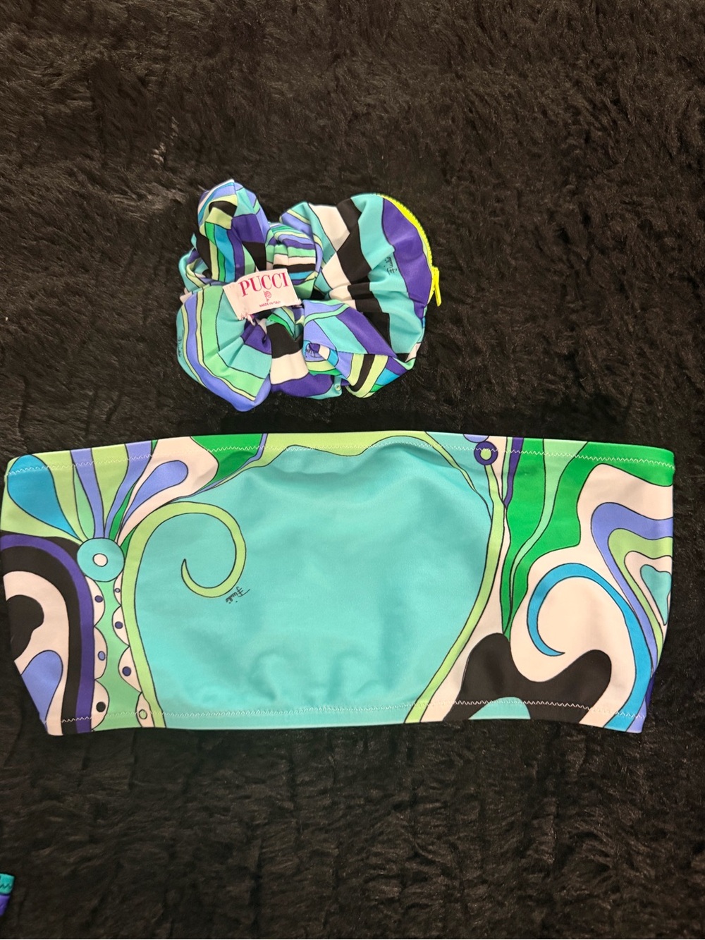 Emilio Pucci Bandeau Bikini Top & Matching Scrunchie Set - Picture 3 of 6
